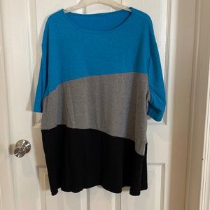 NWOT Boutique asymmetrical colorblock top
